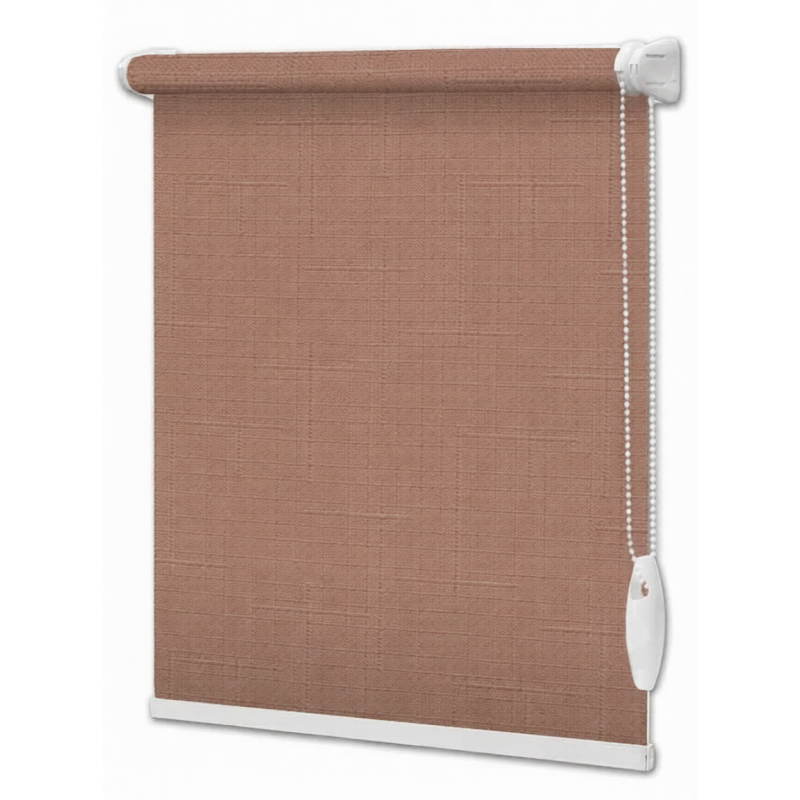 Materiałowe rolety LEN na wymiar Brązowy