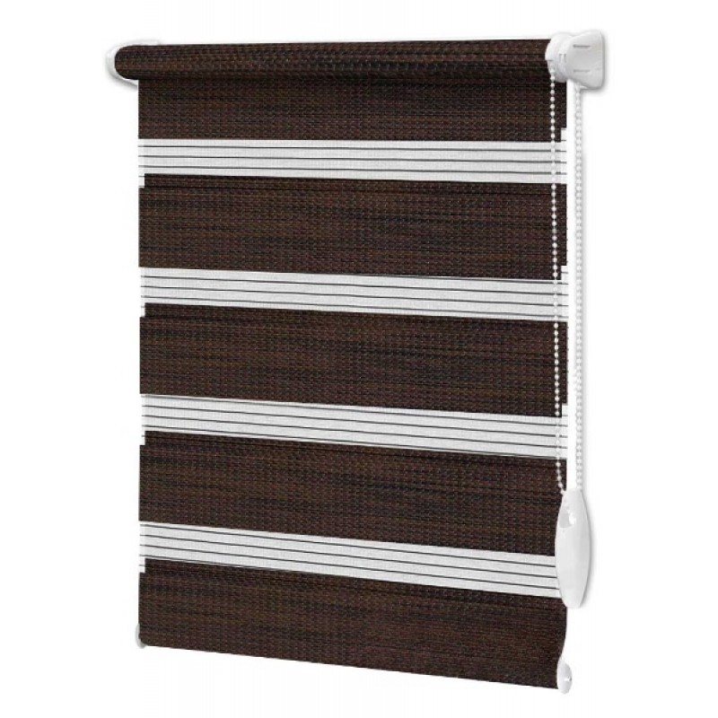 Roleta Dzień Noc Imagine na wymiar Ciemnobrązowy