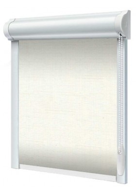 Materiałowe rolety w kasecie Len na wymiar Mleczny