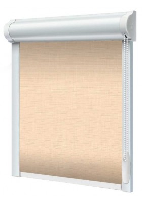Materiałowe rolety w kasecie Len na wymiar Beżowy