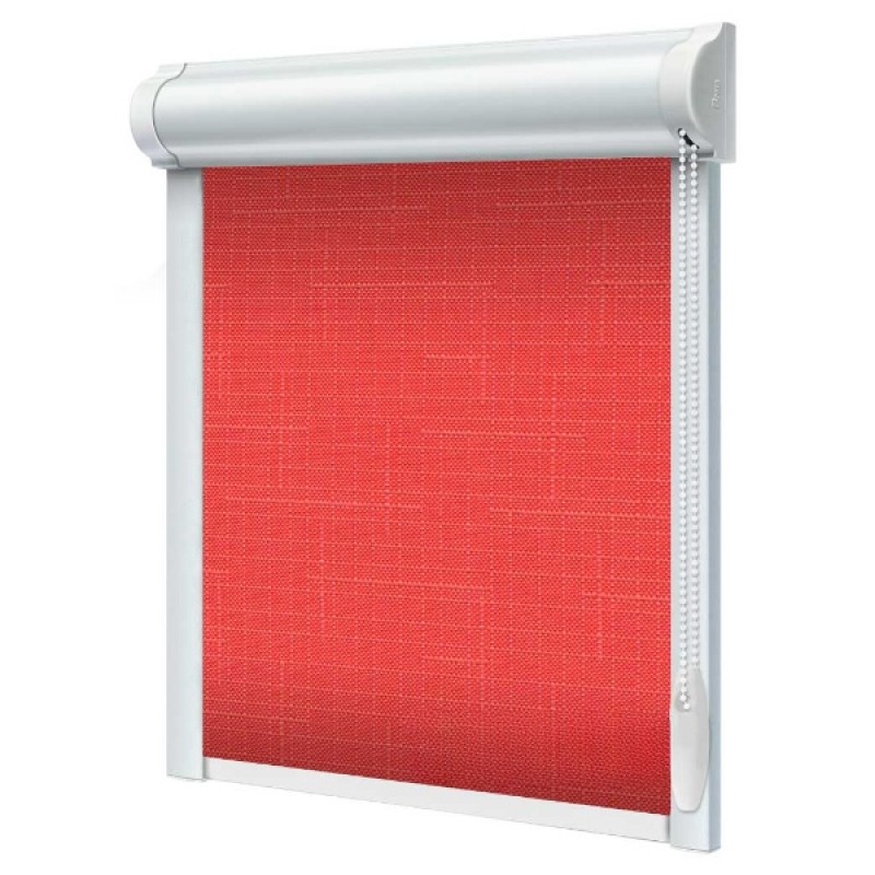 Materiałowe rolety w kasecie Len na wymiar Ceglany